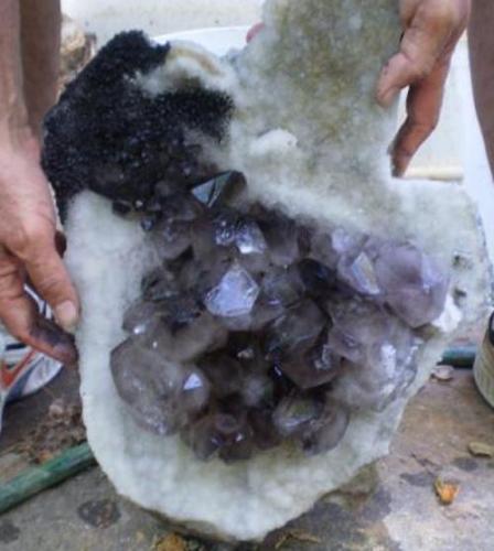 Large specimen of Quartz (amethyst/smoky) on Quartz matrix and with some manganese oxide
Diamond Hill Mine, Antreville, South Carolina
Mined by Jason in 2009
Photo: Jason

To lead the mineralogy of South Carolina I use this image of one spectacular Quartz published by Jason in http://www.mineral-forum.com/message-board/viewtopic.php?p=4884#4884
 
Thanks Jason! (Author: Jordi Fabre)