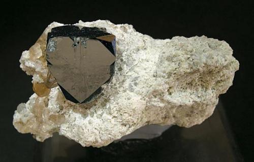 Bixbyite with Topaz
Thomas Range, Juab County, Utah, USA
Specimen size: 5.1 × 3.7 × 2.4 cm. Main crystal size: 1.2 × 1.1 cm.
Photo: Reference Specimens (Author: Jordi Fabre)