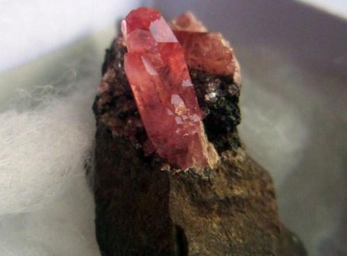 Rhodochrosite. Locality: Sta. Eulalia, Chihuahua, México size: 4.7cm x 3cm x 2cm crystal size: 1.5cm x 0.6cm (Author: Luis Domínguez)