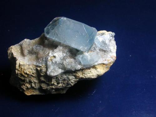 Celestine, Meckley quarry, Mandata, Northumberland Co, the crystal is 3 cm across. (Author: John S. White)