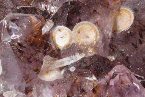 Amethyst with Calcit and Goethite inclusions.
Ametista do Sul, Rio Grande do Sul, Brazil (Author: silvio steinhaus)