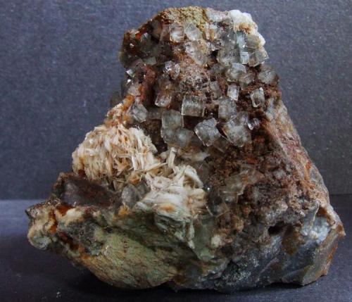 Fluorite and Baryte from Arkengarthdale, North Yorkshire, 7 x 6.5 cm’s (Author: nurbo)