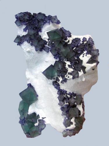 Fluorite on Quartz, De’an Mine, De’an County, Jiujiang Prefecture, Jiangxi Province, China – 14 x 10 x 6cm. (Author: Samuel)