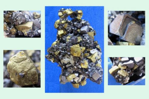 Chalcopyrite, Sphalerite, Galena and Quartz. Deveti Septemvri Mine, Mogila Deposit, Madan Ore Field, Sth Rhodope Mts, Smolyan Oblast, Bulgaria. 12 x 9 x 8 cm. (Author: Samuel)