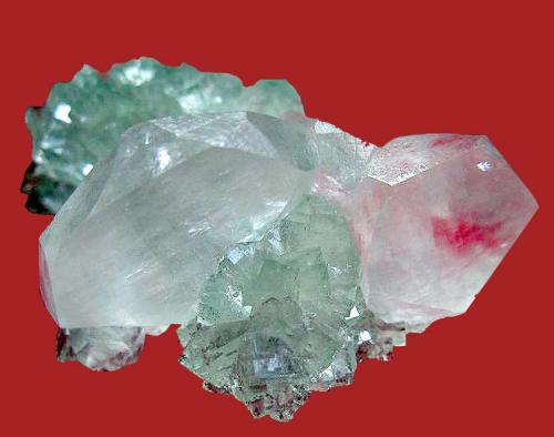 Calcite on fluorite, Xianghuapu Mine, Xianghualing Sn-Polymetallic Field, Linwu County, Chenzhou Prefecture, Hunan Province, China. 7 x 5 x 3 cm (Author: Samuel)