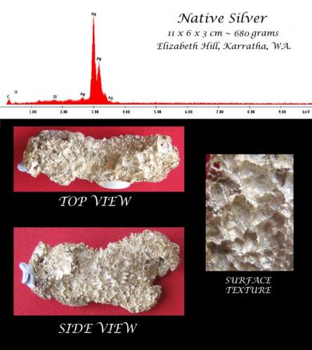 Native Silver, Elizabeth Hill Mine, Near Karratha, West Pilbara, Western Australia, Australia. 11 x 6 x 3 cm (Author: Samuel)