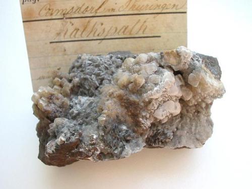 Calcite on siderite from Kamsdorf, Thuringia. Ex Kessler collection. Sample width: 8 cm. (Author: Andreas Gerstenberg)