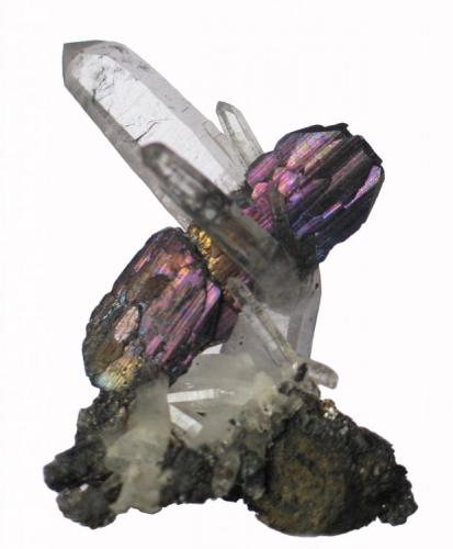 Quartz, Ferberite, Stannite. 4.5X3.3X1.5 cm (Author: José Miguel)