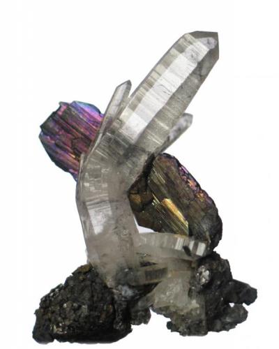 Quartz, Ferberite, Stannite. 4.5X3.3X1.5 cm (Author: José Miguel)