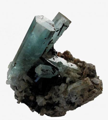 Aquamarine, Schorl, Quartz. 8.5x9x7.3 cm (Author: José Miguel)