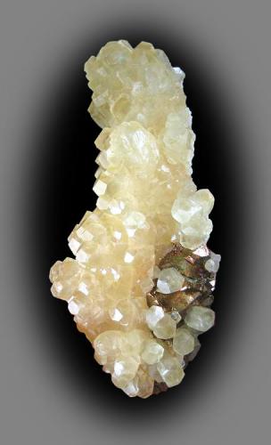 Calcite on Pyrite, Shangbao Pyrite Mine, Leiyang County, Hengyang Prefecture, Hunan Province, China. 14 x 6 x 5 cm. (Author: Lumaes)
