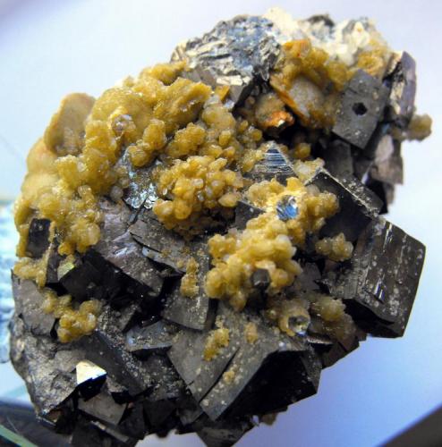 Arsenopyrite with Siderite. Dachang Polymetallic Ore Field, Nandan County, Hechi Prefecture, Guangxi Zhuang Autonomous Region, China. 9 x 6 x 5 cm. (Author: Lumaes)