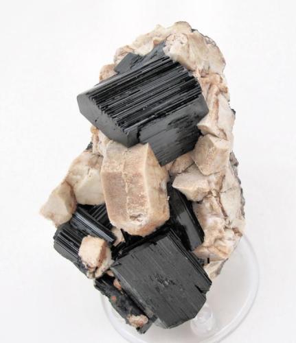 Arfvedsonite, orthoclase
Mount Malosa, Zomba District, Malawi
80 mm x 52 mm x 35 mm. Main arfvedsonite crystal: 28 mm long, 26 mm wide (Author: Carles Millan)