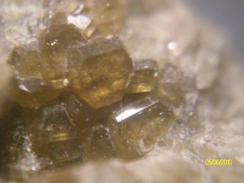 Vesubianita cristalizada.
Mines de Can Montsant (de l’Aram), Hortsavinyà, Tordera, Serra del Montnegre, El Maresme, Barcelona
Cataluña, España
Cristales de 5mm (Autor: marcel)