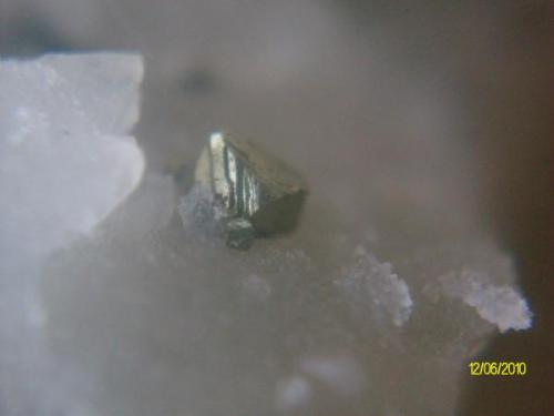 Pirita octaédrica. Finca Privada mina Pepito Mont-ras, Gerona, Cataluña, España. 3 mm (Autor: marcel)