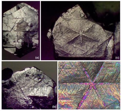 Graphite with spiral and stellar overgrowths. Gouverneur Talc Company #4 quarry, Harrisville, NY. (Author: John Jaszczak)