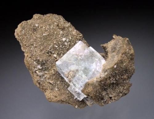 Fluorite (1.5 cm on edge) on Dolomite, Emmons Quarry, Walworth, New York. (Author: Jesse Fisher)