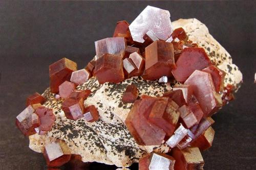 Vanadinite
ACF area shafts, Mibladen, Midelt, Khénifra, Meknès-Tafilalet, Morocco
55 x 40 mm (Author: nurbo)