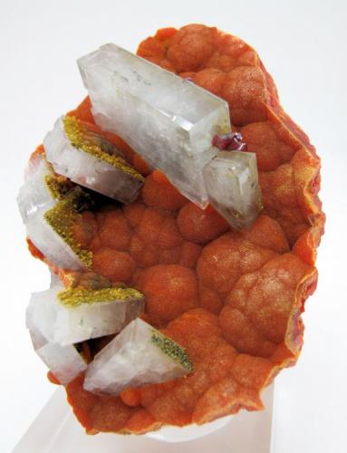 Barite, orpiment, realgar
Quiruvilca Mine, Quiruvilca District, Santiago de Chuco Province, La Libertad Department, Peru
93 mm x 66 mm x 37 mm

The orpiment color may be somewhat paler in person. It depends on the illumination. (Author: Carles Millan)