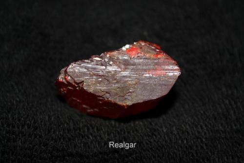 Realgar
Shimen County, Hunan Province, China
(bottom view) (Author: Bruce Sevier)