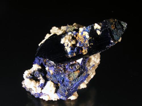 Azurita.
Mina Touissit, Oujda, Marruecos.
5,5x4x3 cm.
Cistal biterminado de 4,2 cm. sobre dolomita. Col. y foto Nacho Gaspar. (Autor: Nacho)