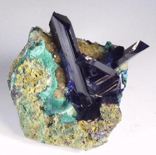 Azurite
Tsumeb, Namibia
Very old specimen from Green Hill

Specimen: William Pinch Collection
Photo: Jeff Scovil & The RRUFF Project (Author: Jordi Fabre)