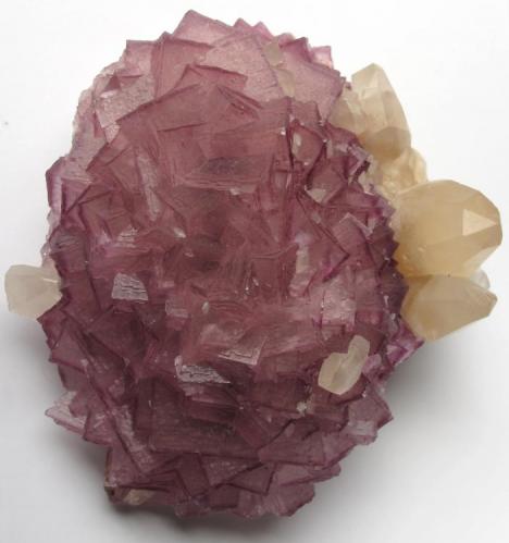 Fluorite, Calcite
Hill-Ledford mine, Cave-in-Rock, Illinois, USA 
9.5 x 7 cm. 
 (Author: JoséMiguel)