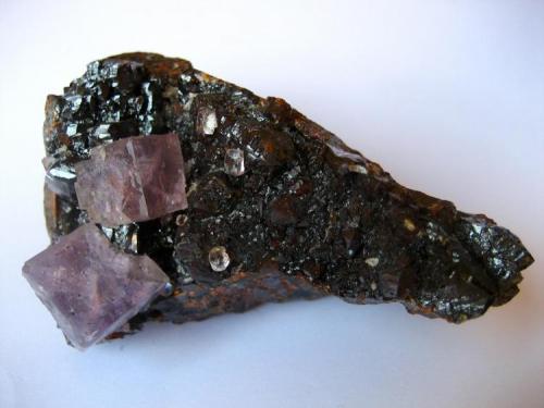 Fluorite, sphalerite
Elmwood mine, Carthage, Central Tennessee Ba-F-Pb-Zn District, Smith Co., Tennessee, USA
100 x 65 x 55 mm (Author: Tobi)
