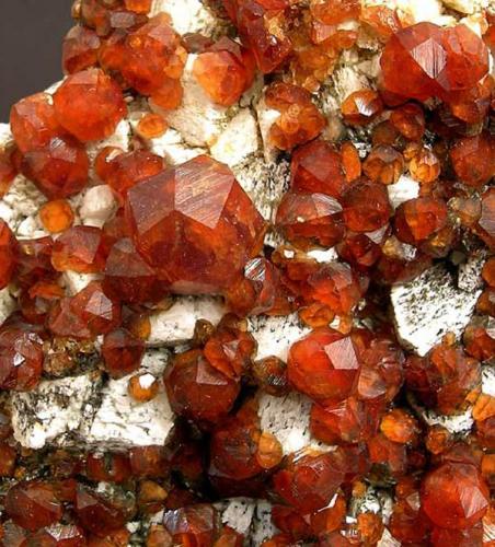 Spessartina (Espesartina)
Yunling, Zhangzhou, Fujian, China
Encontrada el año 2003
Tamaño de la pieza: 9.7 × 8 × 4.5 cm.
El cristal más grande mide: 1.2 × 1.2 cm.
Foto: "Minerales de Referencia" (Autor: Jordi Fabre)