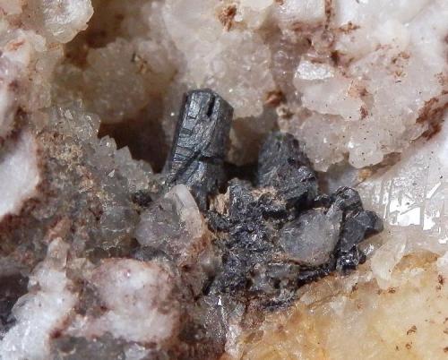 Pyragyrita.
Mina La Fuerza, Hiendelaencina, España.
Tamaño de la pieza 4,6x3,3x3,2 cm.
Detalle, cristales de Pyragyrita hasta 4,5 mm. Col. y foto Nacho Gaspar. (Autor: Nacho)