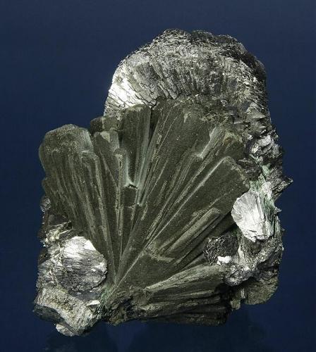 Arsenopyrite and Ilvaite
Huanggangliang Iron Mine, Kèshíkèténg Qí, Chifeng, Inner Mongolia A.R., China
71 x 59 x 51 mm overall
Ilvaites to 41 x 8 mm and Arsenopyrite cockscomb fans to 51 x 47 x 17 mm composed of up to 5 mm crystals (Author: GneissWare)