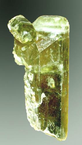 Fluorapatito
Ankarafa, Iharana (Vohemar), Antsiranana, Madagascar.
5,2 x 2,0 x 2,2 cm.
Agregado de dos cristales prismáticos, uno de ellos claramente dominante, de color amarillo.
Ejemplar de 1993. (Autor: Carles Curto)