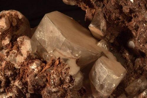 Calcite in laumontite
Near Beaver Bay, Lake County, Minnesota, USA
Largest crystal is 6 cm (Author: John Nash)