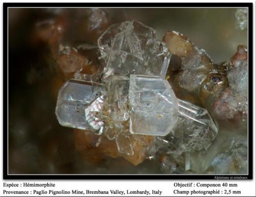 Hemimorphite
Paglio Pignolino Mine, Dossena, Brembana Valley, Bergamo, Lombardy, Italy
fov 2.5 mm (Author: ploum)