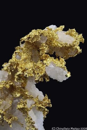 Gold
Brusson Mine, Brusson, Ayas Valley, Aosta Valley, Italy
9.5 mm close up of Gold on Quartz (Author: Matteo_Chinellato)