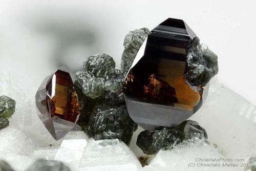 Anatase
Griesferner glacier, Vizze Valley (Pfitsch Valley), Bolzano Province (South Tyrol), Trentino-Alto Adige, Italy
1.82 mm group of two brown-amber Anatase crystals (Author: Matteo_Chinellato)
