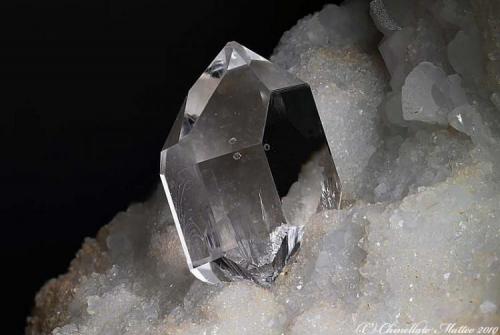 Quartz
La Facciata quarry, Carrara, Apuan Alps, Massa-Carrara Province, Tuscany, Italy
14.41 mm transparent Quartz crystal on marble (Author: Matteo_Chinellato)