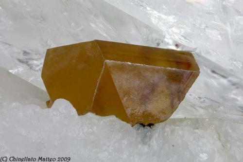 Sphalerite
La Facciata quarry, Carrara, Apuan Alps, Massa-Carrara Province, Tuscany, Italy
5.66 mm orange Sphalerite crystal on marble (Author: Matteo_Chinellato)