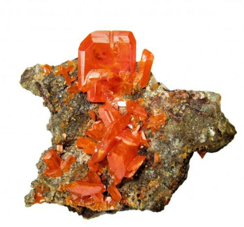 Wulfenita
Red Cloud Mine, Silver District, Trigo Mts, La Paz Co., Arizona, EUA
63 mm x 48 mm (Autor: Carles Millan)