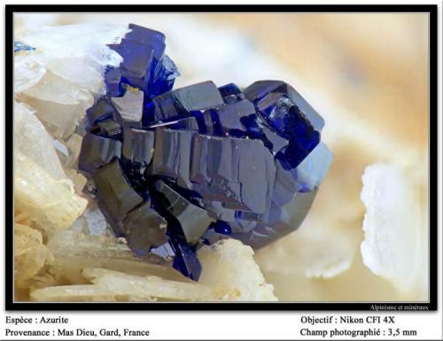 Azurite
Mas Dieu, Mercoirol, Gard, France
fov 3.5 mm (Author: ploum)