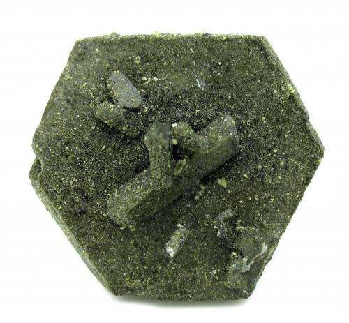 Epidote
Raywoo mine, Quetta district, Balochistan (Baluchistan), Pakistan
67 mm x 62 mm x 26 mm

One side (Author: Carles Millan)