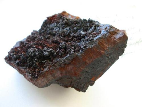 Beraunite vein in limonite
Maffei mine, 105 m level, Auerbach-Nitzelbuch, Bavaria, Germany
8,5 cm
Red brown beraunite vein in limonite (Author: Andreas Gerstenberg)