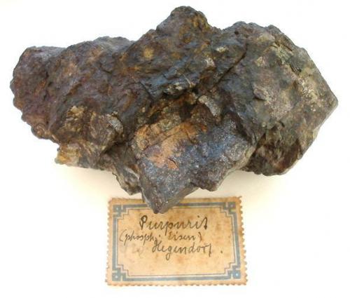 Purpurite
Meixner mine, Hagendorf-Nord, Bavaria, Germany
sample width: 11 cm
Massive material with phosphoferrite and vivianite. (Author: Andreas Gerstenberg)