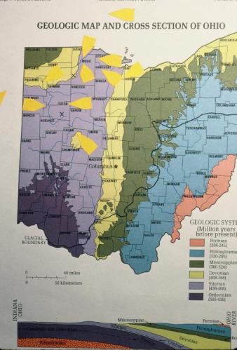 Ohio-Michigan fluorite localities (Author: John Medici)