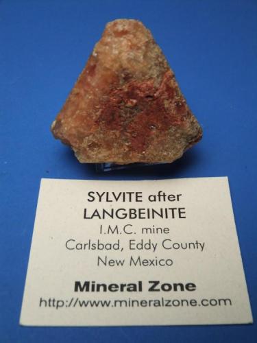Sylvite and Langbeinite
Carlsbad, New Mexico, USA
4 cm on edge (Author: John Medici)