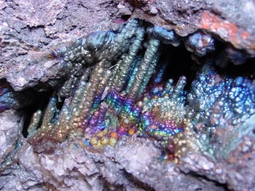 hematite ("turgite"-coated) (2004)
Graves Mt., GA
stalactite length to 5 cm (Author: John Medici)