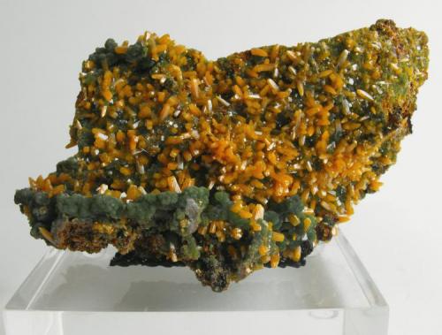 Wulfenite with Mimetite on Limonite
Ojuela Mine, Level 6, San Juan Poniente, Municipio de Mapimí, Durango, Mexico.
14 x 8 x 7 cm: 447 gram (Author: Louis Friend)