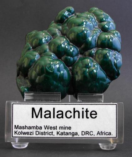 Malachite
Mashamba West mine, Kolwezi District, Katanga Copper Crescent, Katanga, Democratic Republic of Congo, Africa.
9 x 8 x 3 cm; 290 gram (Author: Louis Friend)