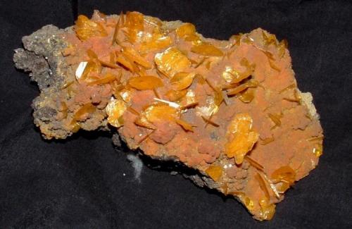 Wulfenite on Mimetite
San Francisco Mine, Cerro Prieto, Sonora, Mexico
13 x 6 x 3 cm (Author: Joseph D'Oliveira)