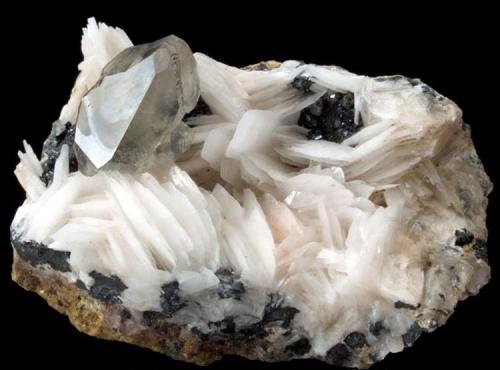 Cerussite with Baryte on Hematite
ACF mine area, Mibladen, Midelt, Khenifra Province, Meknes-Tafilalet Region, Morocco, Africa.
7 x 5 x 4 cm; 200 gram (Author: Louis Friend)